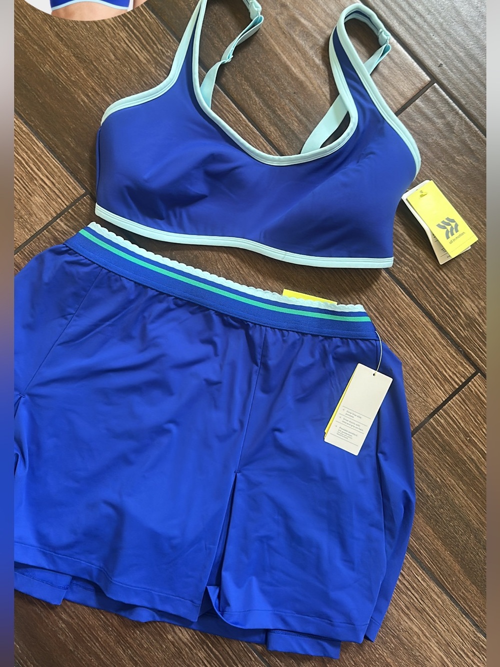 Blue Women's Swim Top xl  and Skorts  large Set - Brand Unknown